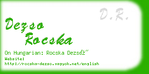 dezso rocska business card